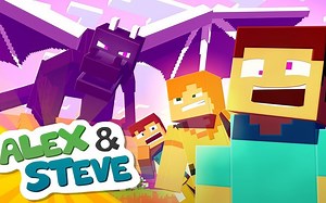 【Blue Monkey】如何"不动手"打败末影龙 - 史蒂夫和艾莉克丝的冒险 P19 - Minecraft动画 [双语字幕]