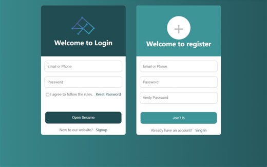 html+css 实现高级、简约的移动端登录注册界面