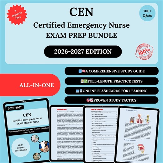 Cen Bundle 2026 | Cen Study Guide | Cen Exam | Cen Study | Cen Practice Test | Certified Emergency Nurse | Cen Flashcards - Etsy Ireland