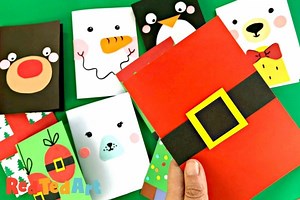 Super Simple Santa Christmas Card Design - Red Ted Art - Kids Crafts