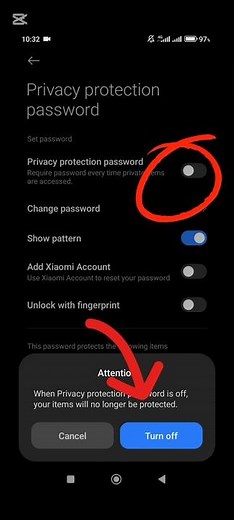How to off privacy protection password on Redmi | privacy protection password setting #shorts