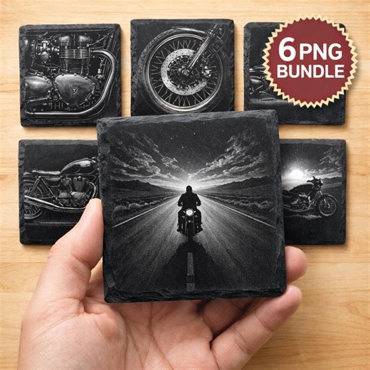 Motorcycle Laser Engraving PNG Bundle Cafe Racer Biker Slate Coaster Design Digital Download - Etsy