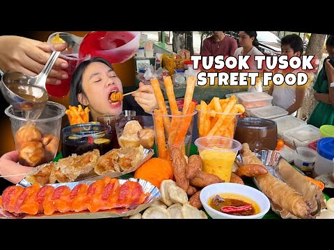 ASSORTED PHILIPPINES TUSOK-TUSOK STREET FOOD MUKBANG PINOY MUKBANG