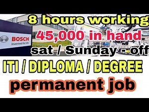 Bosch company|Mechanical job| Diploma job|jobsinchennai|job in hyderabad|job vacancy 2023 |it job