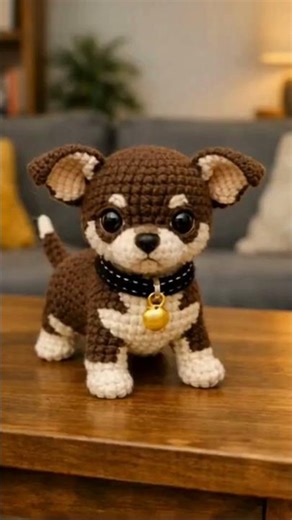 🧶💥 CACHORRINHO AMIGURUMI 🐶 | PERRITO CROCHET | CHIHUAHUA | SO CUTE CHIHUAHUA DOG PATTERNS #shorts