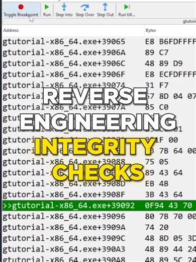 🕹️ Defeating Memory Integrity Checks Learn how to find the specific comparison functions that validate code segments and how to manipulate the return values to bypass the protection entirely. 👉 https://www.youtube.com/watch?v=m799riuoR5M Defeating Memory Integrity Checks There is nothing worse than changing one single byte in a game and crashing to desktop immediately cause the anti-cheat realized the code was modified. This mechanism is called an integrity check and it works by calculating a 