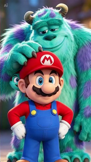 Mario and James P. Sullivan (Sulley) #mario #jamespsullivan #sulley