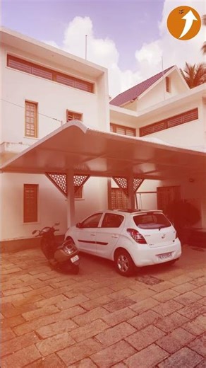 Stunning Black & White Exterior! 🖤🤍 Modern Car Canopy Design