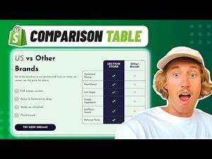 Comparison Table with Custom Rows | Shopify No Code Tutorial