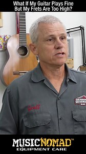 Tech Tip! What if your guitar plays fine, but your frets are uneven and some are too high? Is that something you need to worry about? 🤔 We have the answer! 🎸🔥 Check out our YouTube channel for more helpful videos! Link in bio. #guitartech #fretcare #musicnomad #whatsonyourbench | MusicNomad Equipment Care