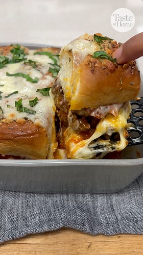 "These meatball sliders are a fun way to serve meatballs at your party without using a slow cooker." —Taste of Home Test Kitchen Get the recipe: https://trib.al/kJgjj3T | Taste of Home