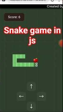 How to create snake game in js
