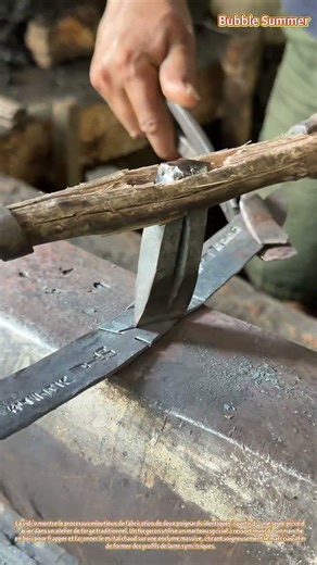 Forgeage de lames : fabrication de deux poignards identiques à partir d’une seule ébauche métallique
