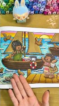 Coloring a Bobbie Goods page inspired by the movie Moana 🌊🌺✨ #bobbiegods #brilliantideas