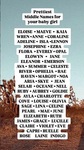 Prettiest middle names for your baby girl (Idea)