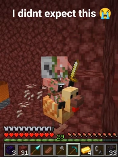 Chicken jockey 😭 #minecraft #chickenjockey #piglins