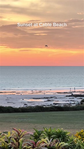 Golden hour hits different at Cable Beach 🌅 Be captivated by sunsets you won’t find anywhere else. #sunsetglow #westernaustralia #cablebeachclub #traveltiktok #sunsetlover