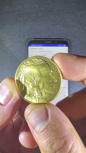 1 oz Gold Buffalo Ping Test with the Pingcoin app. #silver #gold #stackingsilver #coins