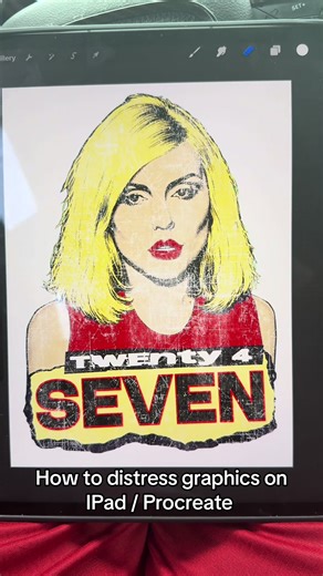 How to distress graphics on iPad / procreate #designer #viral #graphicdesign #clothingbrand