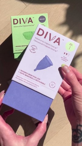 DIVA Cup - Medical Grade Silicone Cup for Period Care - Reusable Menstrual Cup - Up to 12 Hours of Continuous Wear - Model 1 (for Medium to Heavy Flow)