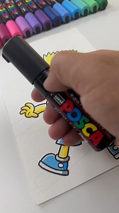 Drawing Bart Simpson in Xray Style with POSCA markers. #rmdesigns15 #satisfying #asmr #reels #posca_usa #posca #bartsimpson #bart #simpsons | RM Designs