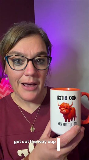 This hilarious Highland cow coffee cup says “Moo, bitch, get out the way” and it’s bringing ALL the attitude to your morning 😂🐮 With different color options for the handle and inside, a nice big size for extra coffee, and a fun design that makes your drink taste better (because it totally does), this mug is a whole vibe. #TikTokMadeMeBuyIt #CoffeeTok #FunnyMugs #ViralFinds #GiftIdeas