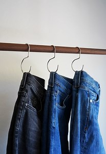 Decorative S Hook for Jeans & Pants Hanger for Clothes Closet Organizer Minimalistic Rack Hooks, Leather Loop - 6 Pack - Etsy