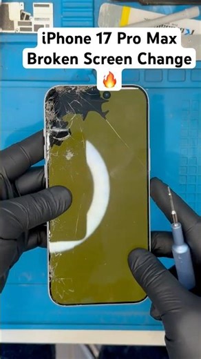 iPhone 17 Pro Max screen change broken LCD replacement repair #iphonerepair #17promax #phonefix