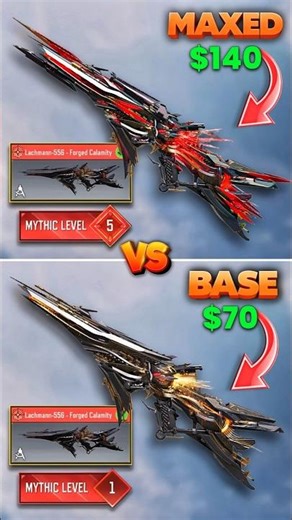 Base vs Maxed Mythic Lachmenn 556 #codm