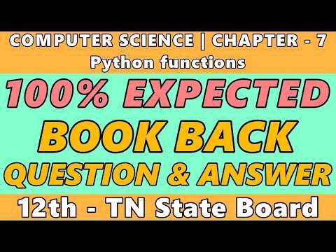 Chapter 7 Python functions Book Back Answers | 12th Computer Science | TN State Board