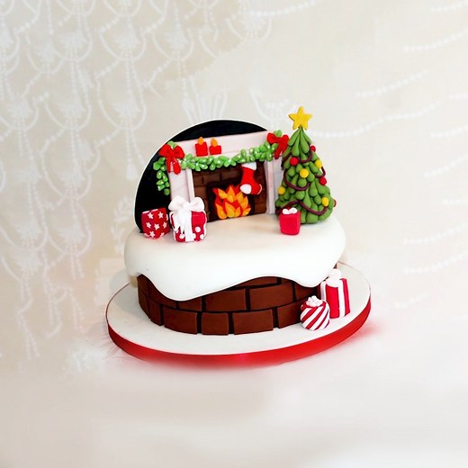 Christmas fireplace cake! | Zoe's Fancy Cakes
