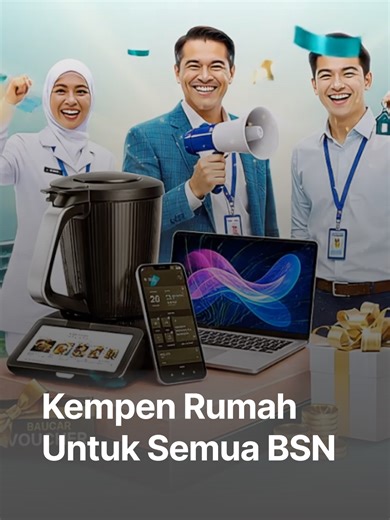 Memiliki kediaman Adalah Impian semua orang! Khas untuk Kakitangan Kontrak Kerajaan, BSN ingin menjadikan Impian anda satu realiti dengan Kempen Rumah Untuk Semua! Pembiayaan ini terbuka kepada semua kakitangan kontrak Kerajaan yang sedang berkhidmat. Juga berpeluang untuk memenangi hadiah kelengkapan rumah dan baucar bernilai sehingga RM50,000 Mohon sekarang https://bsnconnect.bsn.com.my/renderer/single/bsn/webform/webform_finance/page1/?channel_name=TikTokOrganic atau kunjungi cawangan BSN yan