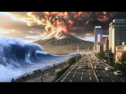 Mount Fuji Eruption & Mega Tsunami 2025 | Monster Waves Devastate Japan