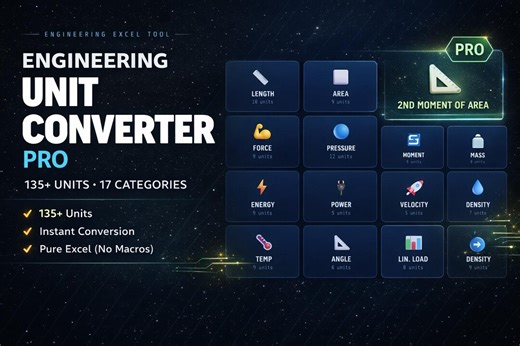Unit Converter Pro — Excel Spreadsheet | Engineering Unit Conversion Tool | 17 Categories 135+ Units - Etsy