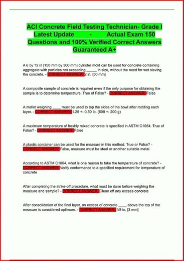 Aci Concrete Field Testing Technician Grade I Latest Update video