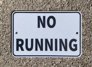 No Running Sign Safety Warning Vibrant White With Black Lettering Highly Visible Indoor Outdoor Mini Signs Customizable - Etsy Australia