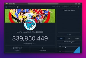 Last To Leave Circle Wins $500,000 | Real-Time YouTube Video View Count | SocialCounts.org