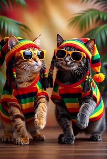 Reggae Cats Island Vibes 🐾 | Tropical Reggae Mix with Funny Cat Sounds (YouTube Short)