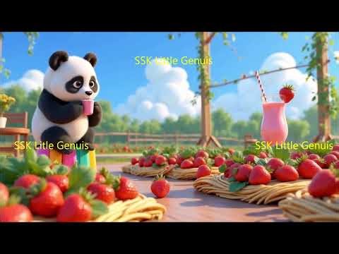Panda love for strawberry nursery rhyme # Pandas love for strawberry nursery song #ssklittlegenius