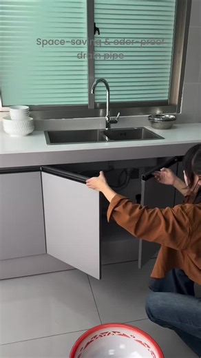 Tiffany design studio💎 on Instagram: "Space Saving and odor-proof drain pipe 💡🫧🧼"