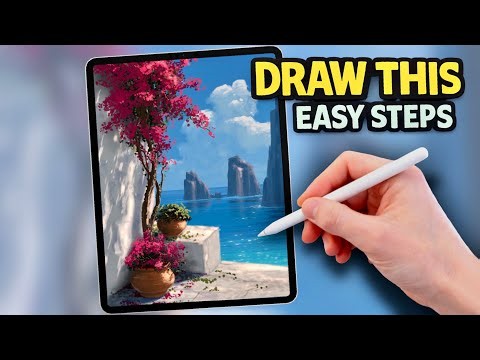 Draw a Beautiful Mediterranean Seascape in Procreate | Easy Step-by-Step Tutorial