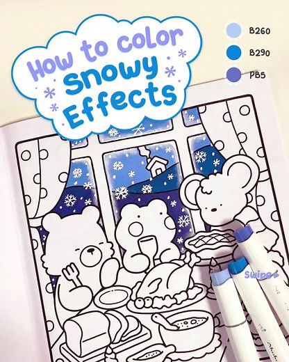 Snowy Drawing Tutorial with Ohuhu Markers