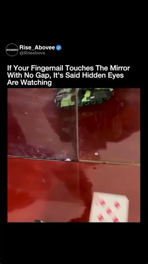 RISEABOVE | DANIYAL on Instagram: "This simple mirror test looks terrifying until you understand how mirrors really work. A The so-called “fingernail test” is often shared as a way to detect two-way mirrors, but the science behind it is usually misunderstood. If your fingernail appears to touch its reflection with no visible gap, it does not automatically mean someone is watching you. That effect usually comes from how the reflective coating is applied on the front surface of the glass, which is
