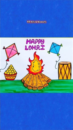 Lohri drawing | Lohri festival Drawing #shorts #lohri #happymakarsankranti #viralvideo #shortvideo