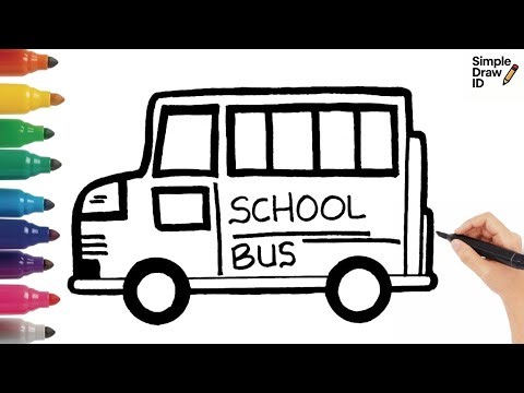 How To Draw A School Bus Step by step - Drawing and Coloring School Bus Tutorial 