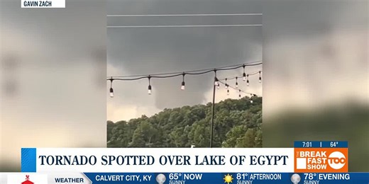 Tornado spotted over Lake of Egypt
