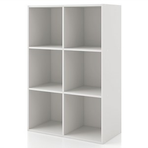 Furniture of America Brooks Stackable 6-Cube Wood White Bookcase