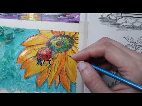 I Painted a Beautiful Ladybug with Sunflower and Here's What I Learned | Acrylic Painting Tutorial