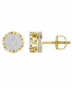 Men's Diamond (1/6 ct.t.w.) Earring Set in 10k Yellow Gold - Macy's