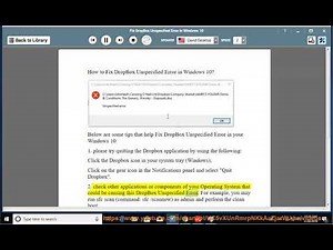 Fix DropBox Unspecified Error in Windows 10